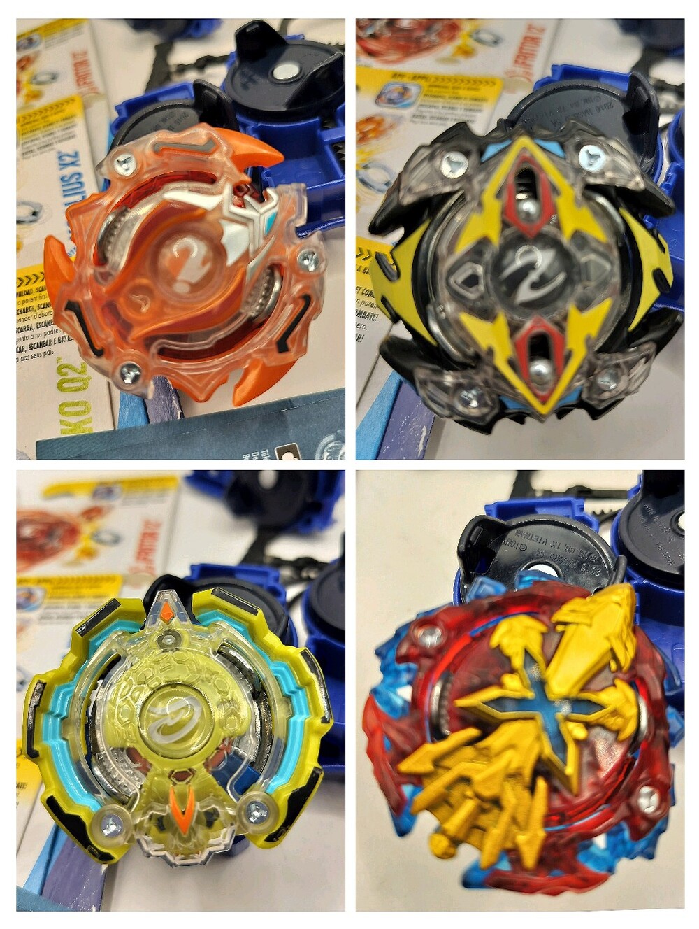 Hasbro Beyblade Burst Bundle of 4 Beys with Ripcord Launchers 2016